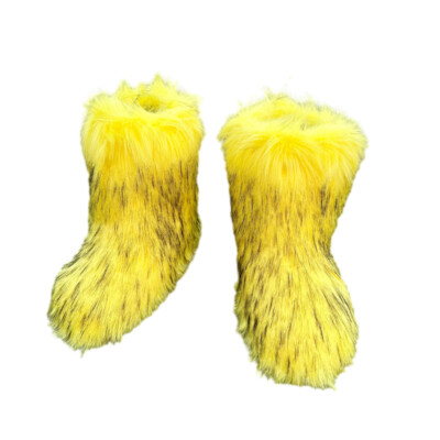 Womens Faux Raccoon Fur Snow Boots Winter Warm Round Toe Womens Faux Raccoon Fur Snow Boots Winter Warm Round Toe