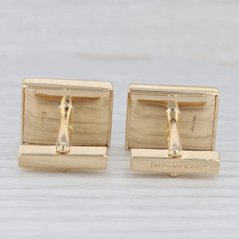 Abotoaduras dobráveis de ouro amarelo 18k Tiffany & Co ônix - Imagem 4 de 4