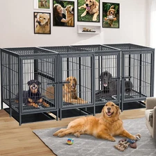 XXXL Super Premium Dog Cage Strong Metal Crate Pet Kennel Partition for 2 Dogs 