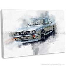 BMW M3 E30 Canvas Wall Art Print Classic Car Painting Framed Picture