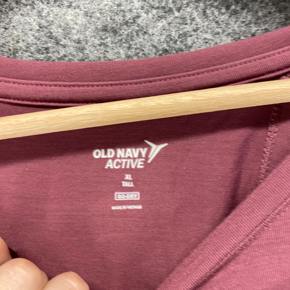 Old Navy Activewear T-Shirt Women XL Tall Pink Long Sleeve Round Neck Rayon - Image 3 of 4