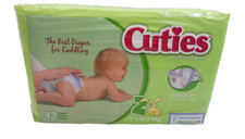 42 Count Jumbo Cuties Premium Baby Diapers, Size 2 12-18 lbs 