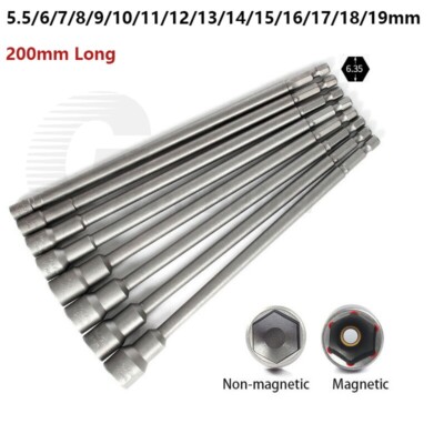 5.5-19mm Bit-Stecknuss Nuss Steckschlüssel 1/4'' Akkuschrauber Eingebautem Magnet