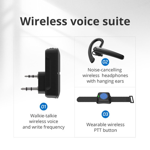 14mm Dynamic Coil Clear Wearable Wireless Ptt Button Wireless 5.0 Fast Connect - Zdjęcie 10 z 11