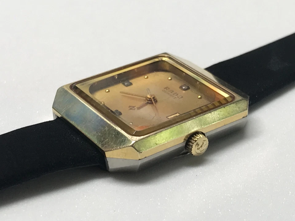 Reloj Rado Vintage Damas Años 70 Cuarzo Fecha 7 Joyas Estuche DORADO Funcionando Perfecto Foto 3 de 4