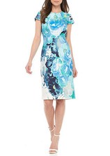 Vince Camuto Floral Cap Sleeve Bodycon Dress Woman SIze 2 NWT MSRP $128