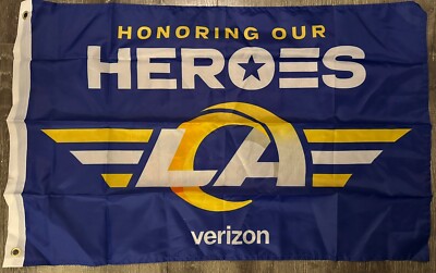NEW 2024 LOS ANGELES RAMS Salute to Service Honor Our Heroes WALL FLAG 11/11 SGA