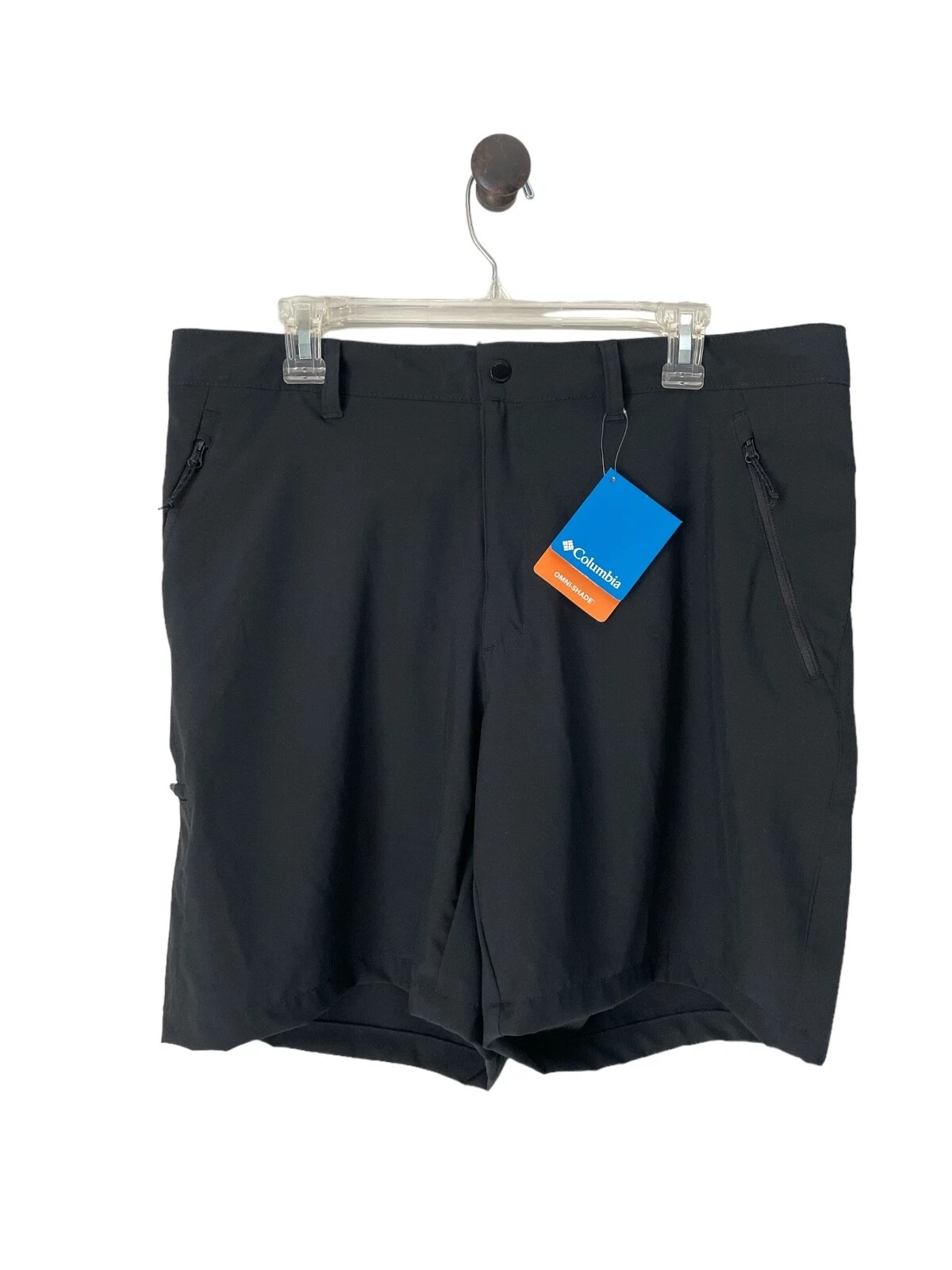 Columbia Omni Shade Mens Active Shorts Size 38 Black UPF Stretch NWT