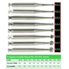 1-20 8 Types Dental Round Carbide Bur for Slow Speed Latch Type RA 1 - 8 Burs