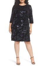Eliza J Sequin Velvet Sheath Dress  (size 18W)