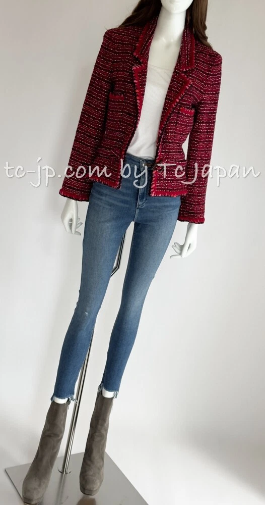 Chanel tweed jacket with red Hermes garden party