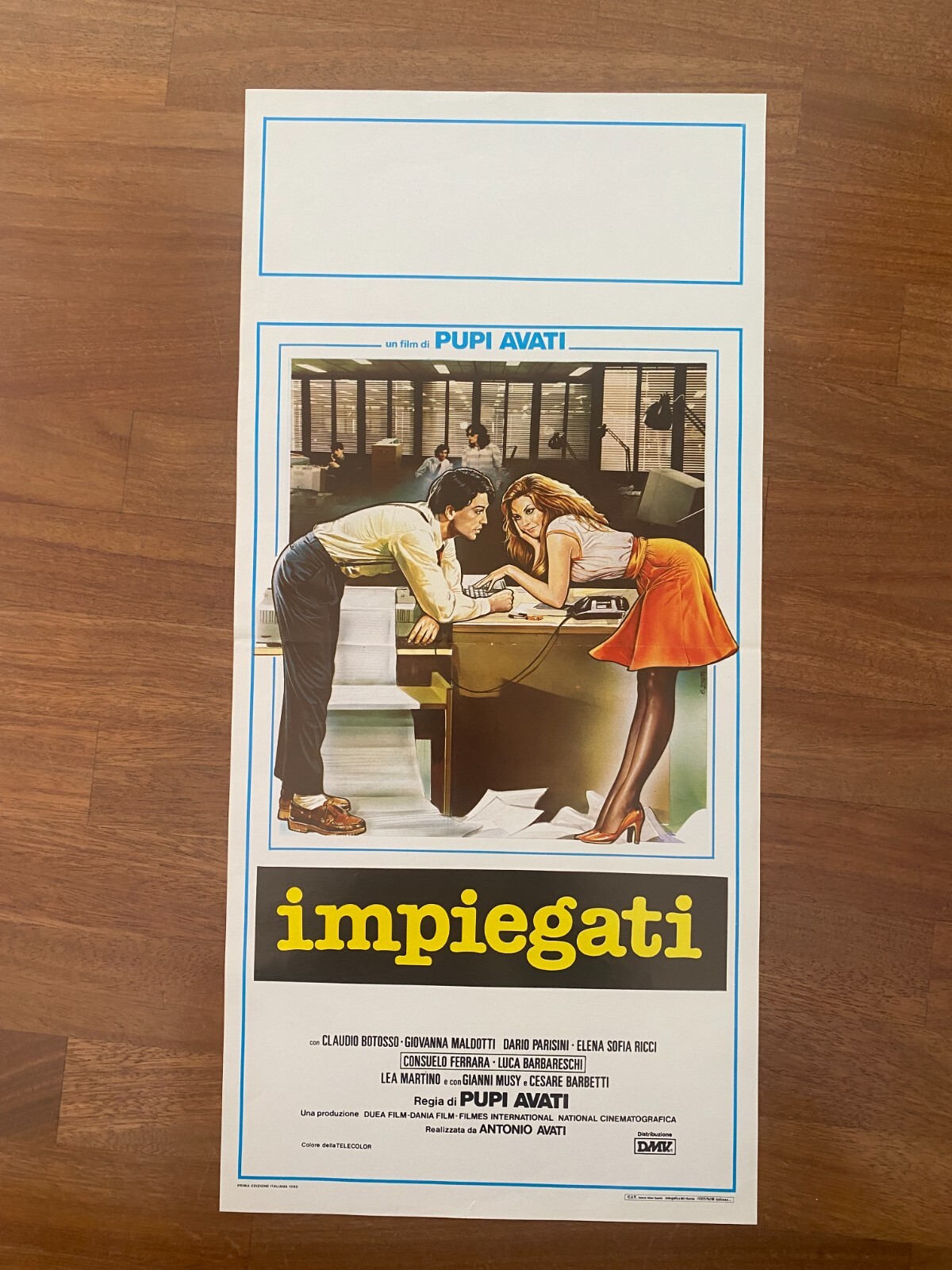 Locandina originale film Impiegati (1985) - Regia di Pupi Avati