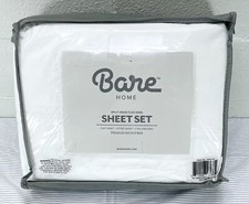 4 pc Split Head Flex King White Bare Home Soft Premium Microfiber Sheet Set