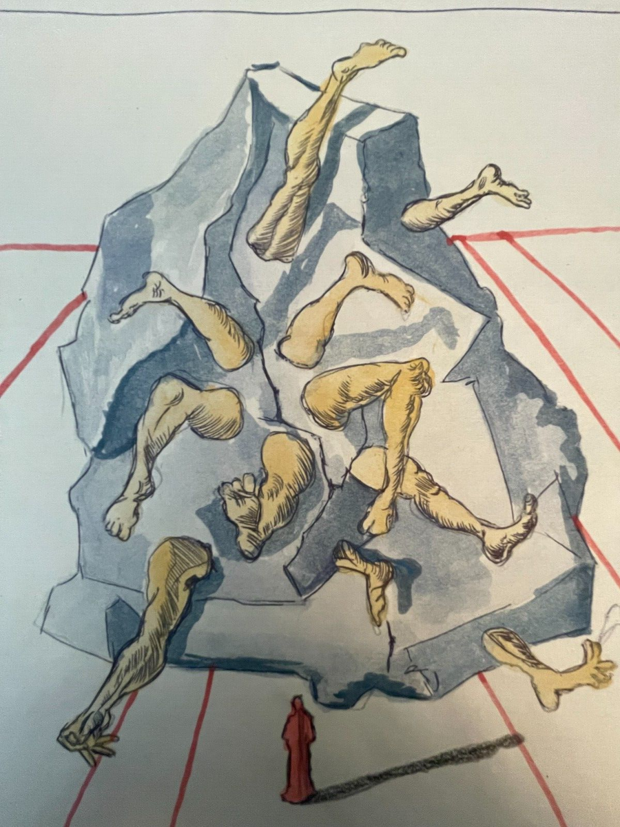 Salvador Dali Signed Painting on Paper Arms and Legs 11.5