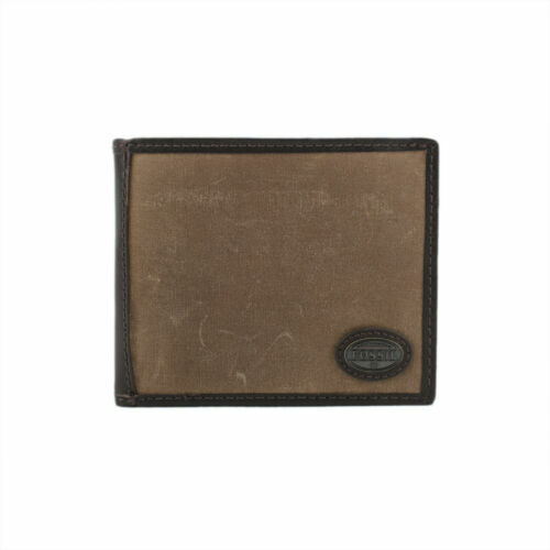 Fossil Bronson Portatessere Uomo - In Ecopelle, Con Finestra, Tasche Per Carte, 10x7 Cm