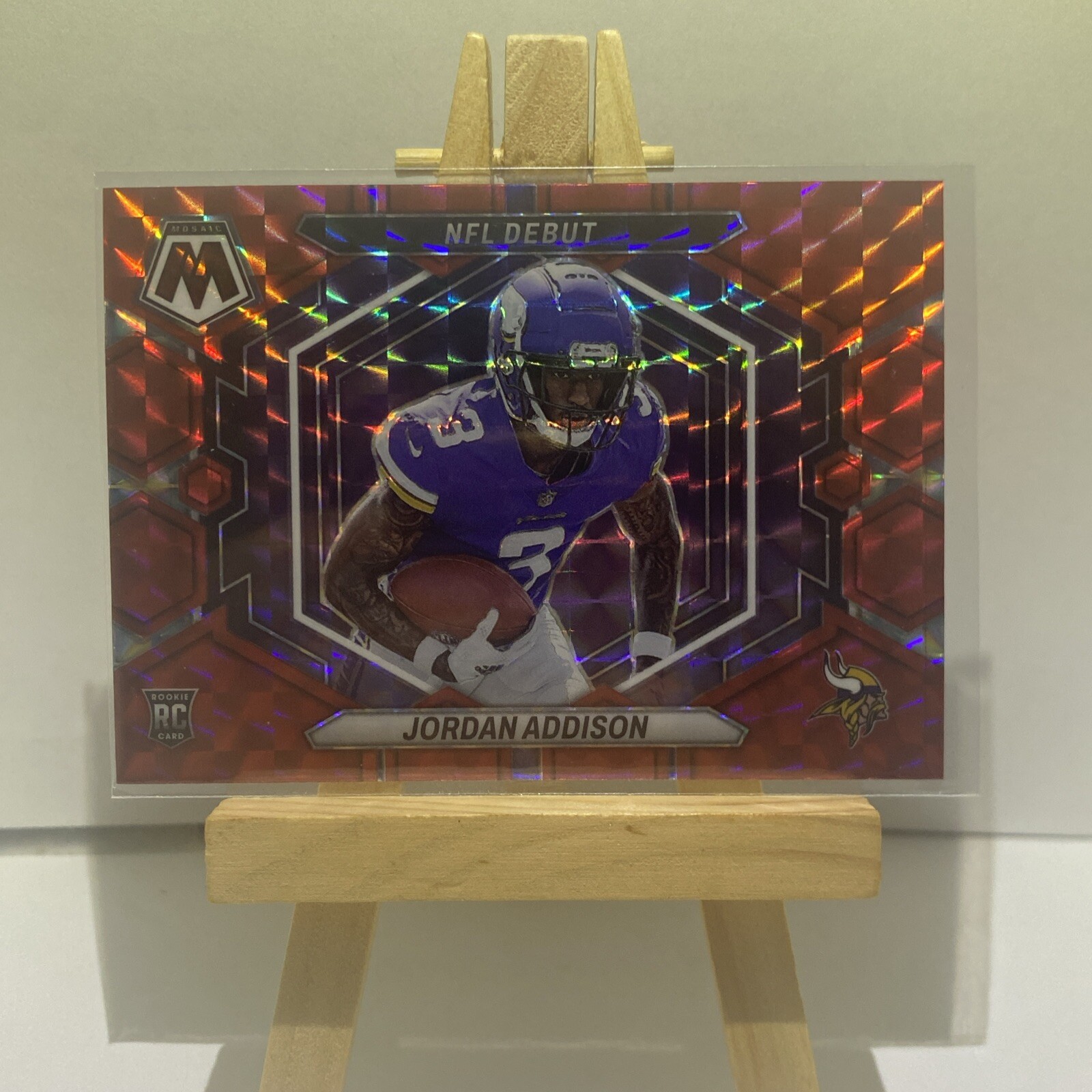 2023 Mosaic Jordan Addison Red Prizm Rookie NFL Debut