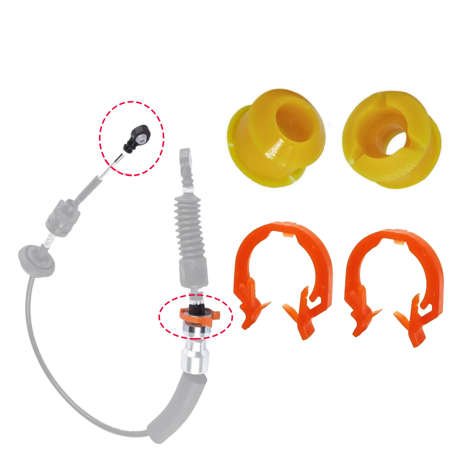 Shifter Selector Lever Cable Linkage Bushing Retainer Clips For