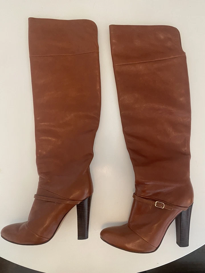 Botas de montar Candela  NYC coñac hasta la rodilla de cuero para mujer Foto 2 de 4