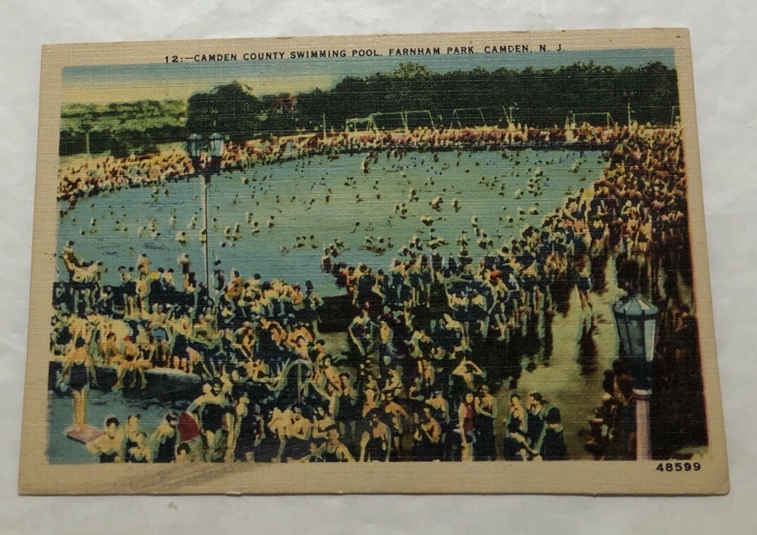 Camden County Swimming Pool. Farnham Park. Camden, N.J. Postcard