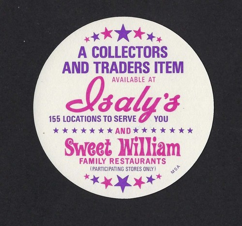 Discos MSA Isaly's Sweet William 1976 Jeff Burroughs Texas Rangers como nuevos - Imagen 2 de 2