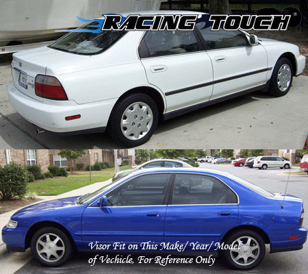 Visera de techo y ventana protector contra el viento canal exterior 5 piezas para Honda Accord 1994-1997 - Imagen 7 de 7