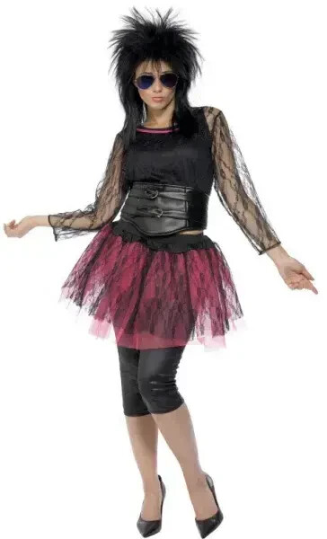 Ladies Rock Star Icon Costume Medium 1980s