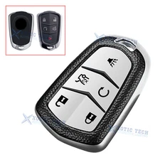 Leather Look TPU Full Protection Smart Key Fob Cover For Cadillac XT5 2016-2019