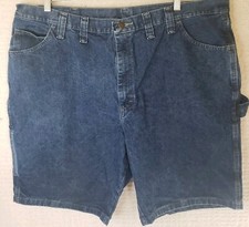 Wrangler Mens Shorts Blue Jeans Carpenter Tag Size 44 Bermuda Denim