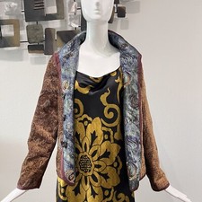 Yak Magic Nepal Reversible Button Up Jacket Tapestry Embroidered Womens Top Read