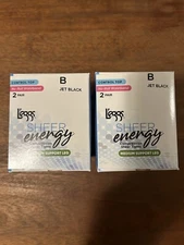 Leggs Sheer Energy Compression Sheer Tights Jet Black Size B Med Support 2 Boxes