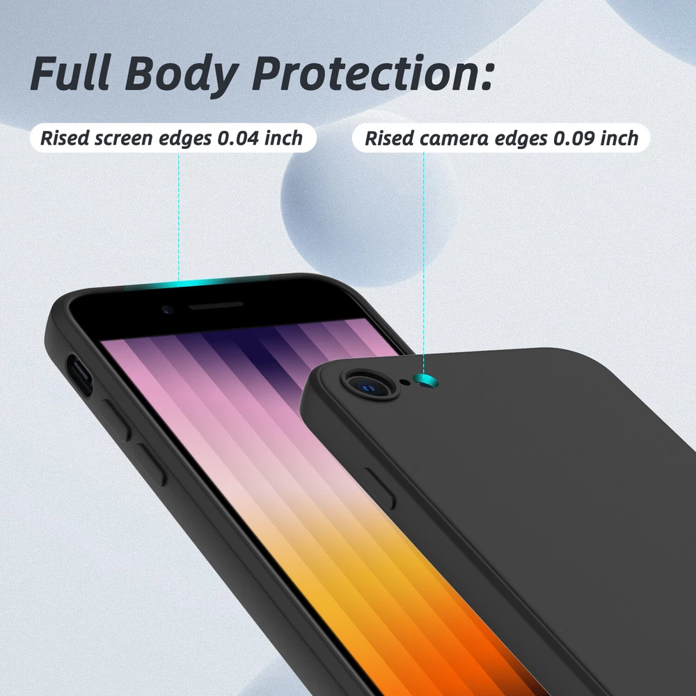 Phone Case For iPhone 7 8 SE 2nd 3rd 2022/2020 Liquid Silicone Screen Protector Phone Case For iPhone 7 8 SE 2nd 3rd 2022/2020 Liquid Silicone Screen Protector