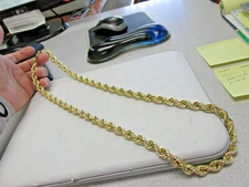 30 inch 10 mm Hip Hop Rope Chain Necklace Heavy Duty Hollow 10k Gold  MAKE OFFER