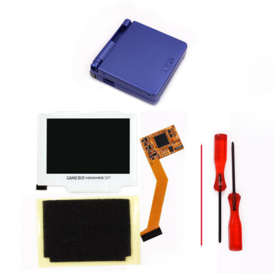 IPS V2 LCD Backlight Screen Kit Pre-cut Shell White Lens For Game Boy Advance SP