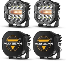 AUXBEAM 3" 96W Strobe LED Work Light Cube Pods Driving Ditch Lights+Black Covers