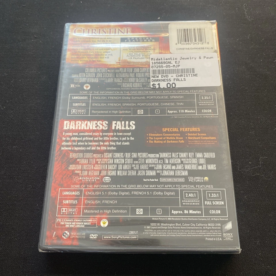 Dreadtime Stories CHRISTINE and DARKNESS FALLS - 2 DVD Set RARE Horror Movie set Foto 2 de 3