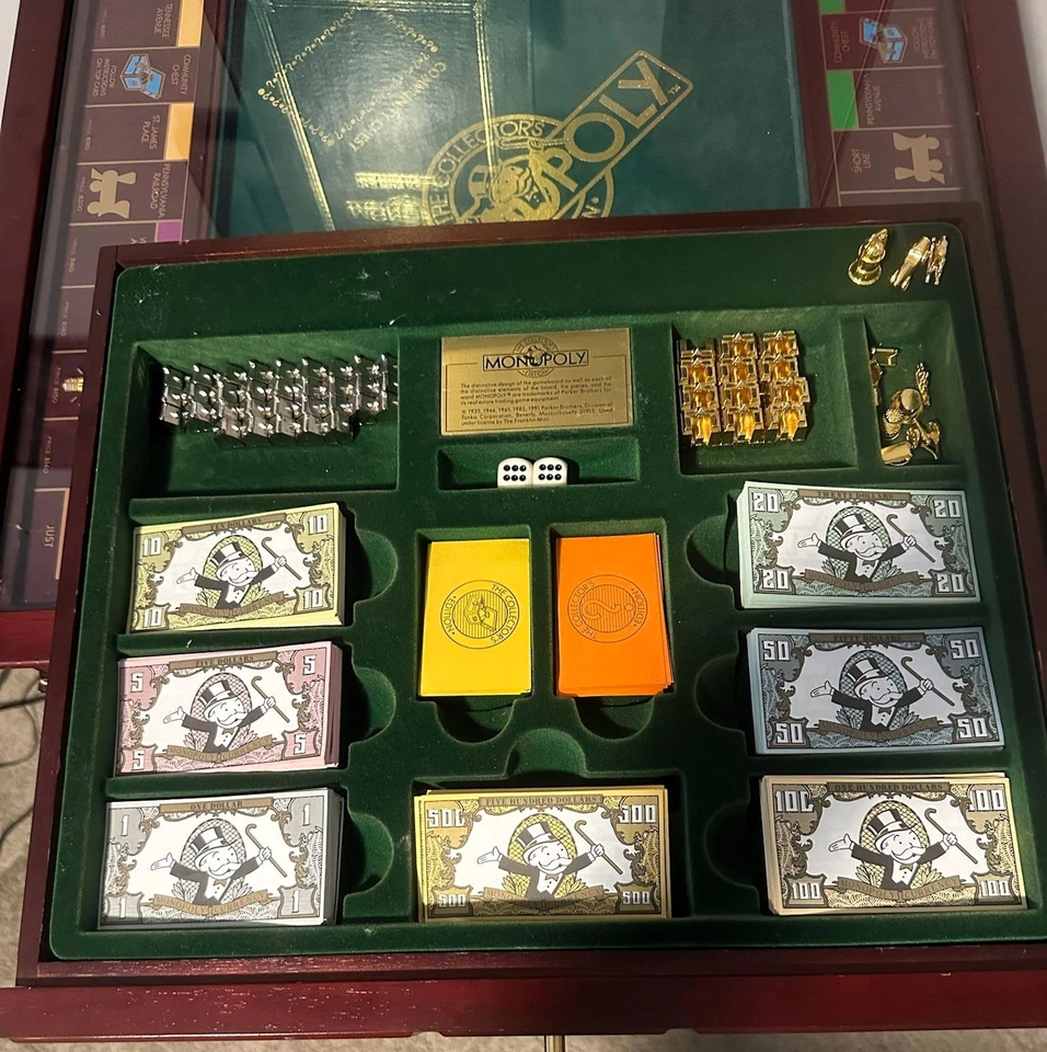 Juego de colección Franklin Mint Monopoly The Collector's Edition 1991 con tablero de madera Foto 4 de 4