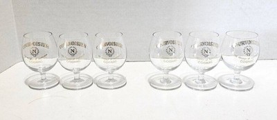 Lot of 6 Courvoisier Cognac 4 oz. Snifter Glasses The Brandy of Napoleon 3 1/4''