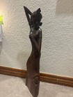 Vintage MCM Balinese Wood Carved Bali Dancer Woman Stepping on Man's Head Figure — photo 1