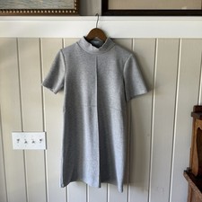 Women’s Zara Grey Sweater Dress, Short Sleeves, Mock Neck, Size Medium, NWT