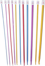 Crochet Hooks 11 Pack Diverse Size Assorted Color Tunisian Afghan Aluminum Knitt