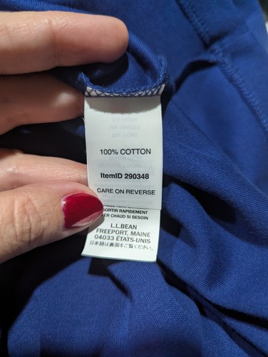 LL Bean Women's Royal Navy Blue Sweatshirt Accent Neckline Size XL 100% Cotton - Picture 11 of 11