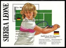 Sierra Leone 1989 - Tennis OVPT - Souvenir Stamp Sheet - Scott #1024 - MNH