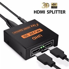 Sync 4K HDMI 2.0 Cable Repeater Mirror Splitter Amplifier HUB Box 3D 1 In 2 Out