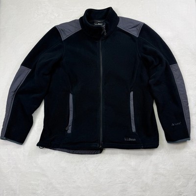Women s L.L. Bean Performance Jacket Large Black Gray Polartec Fleece Outdoors