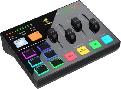 TONOR Gaming Audio Interface, Audio Mixer für Streaming, Podcasting, Studio