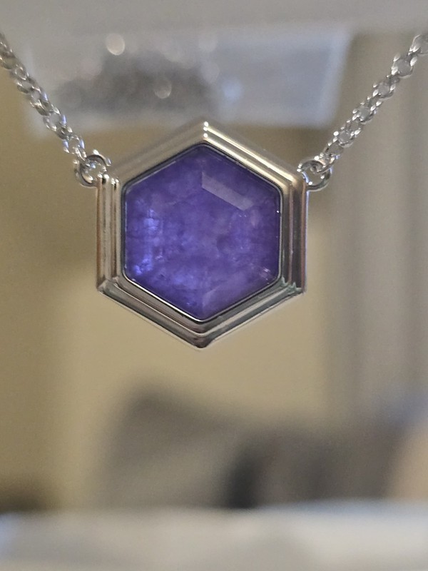 Bomb Party OG Necklace NK10327 "A Sign Of Endearment" LavenderAmethyst Rhodium
