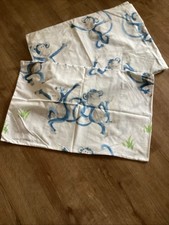 Boys Single Bed Duvet Cover & 1 Pillowcase Blue White Green Monkey Laura Ashley