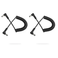 DC Power Extension Cable 5.5mm x 2.5mm 90 Degree Male to Male Plug 2pc