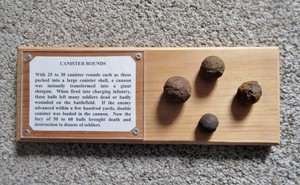 Civil War Relic, Canister Balls, Artillery, Nice Display