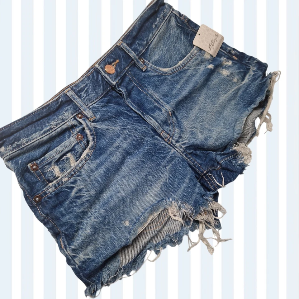 BNWT Free People Good Times Relaxed Denim Shorts Size W26, Rrp £58 - Image 2 of 4